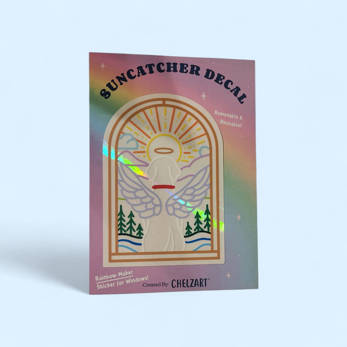 Dog Angel Suncatcher Decal